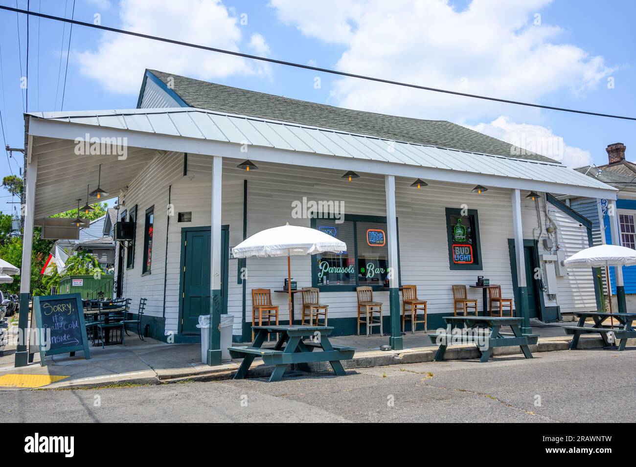 Constance Street view of Parasol's Bar and Restaurant in the Irish