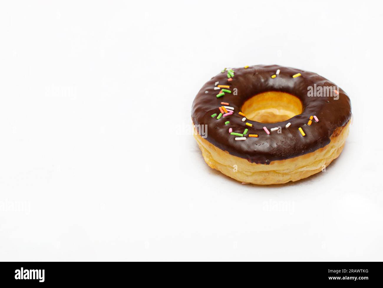 chocolate donut isolated on white background Stock Photo - Alamy