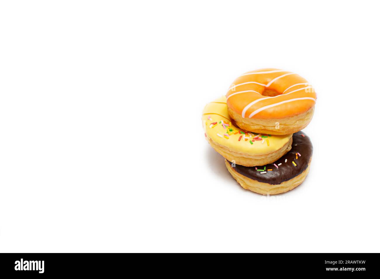 assorted donuts isolated on white background Stock Photo