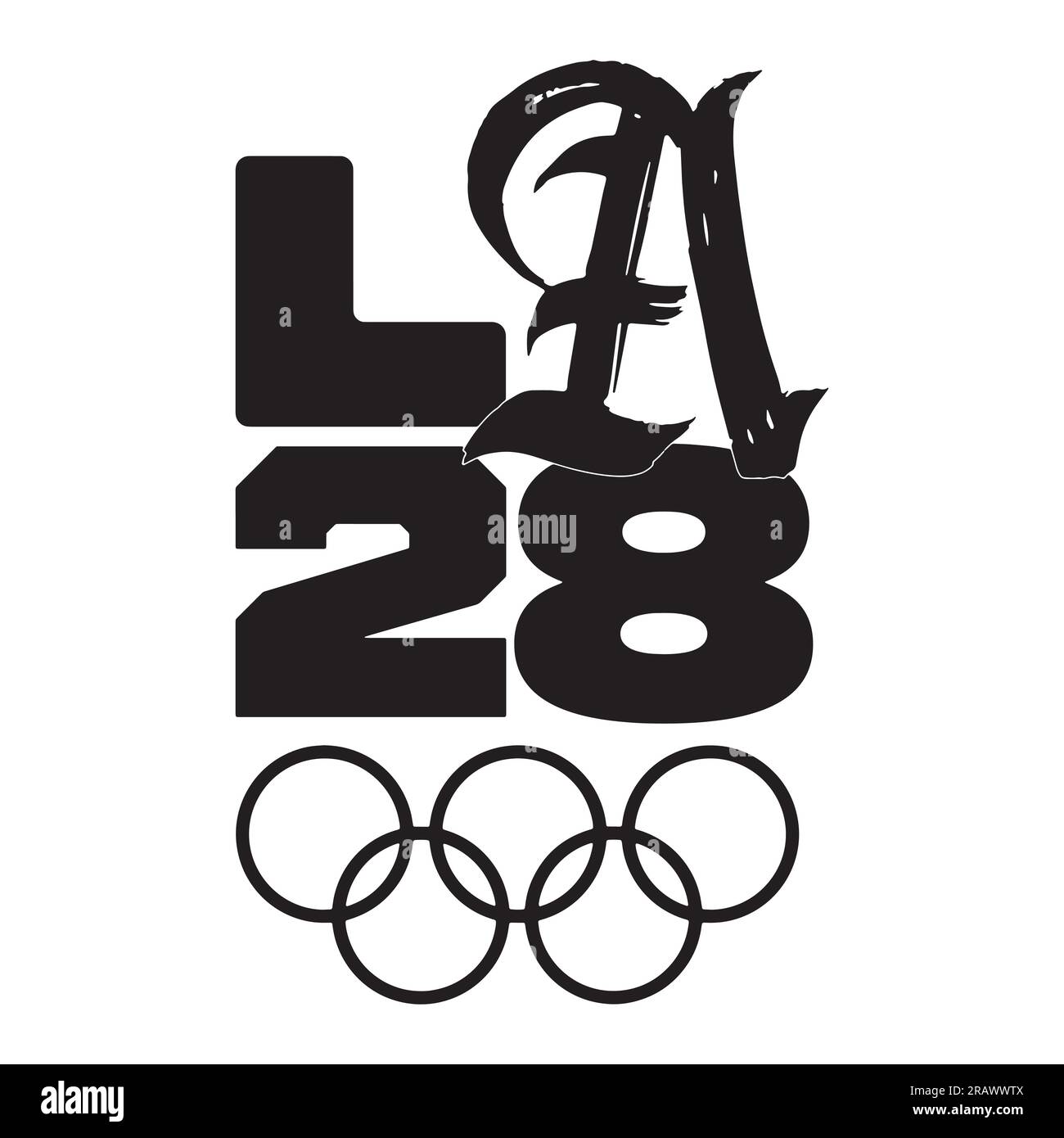 Summer Olympics 2028 Logo in USA (Los Angeles 2028) and White