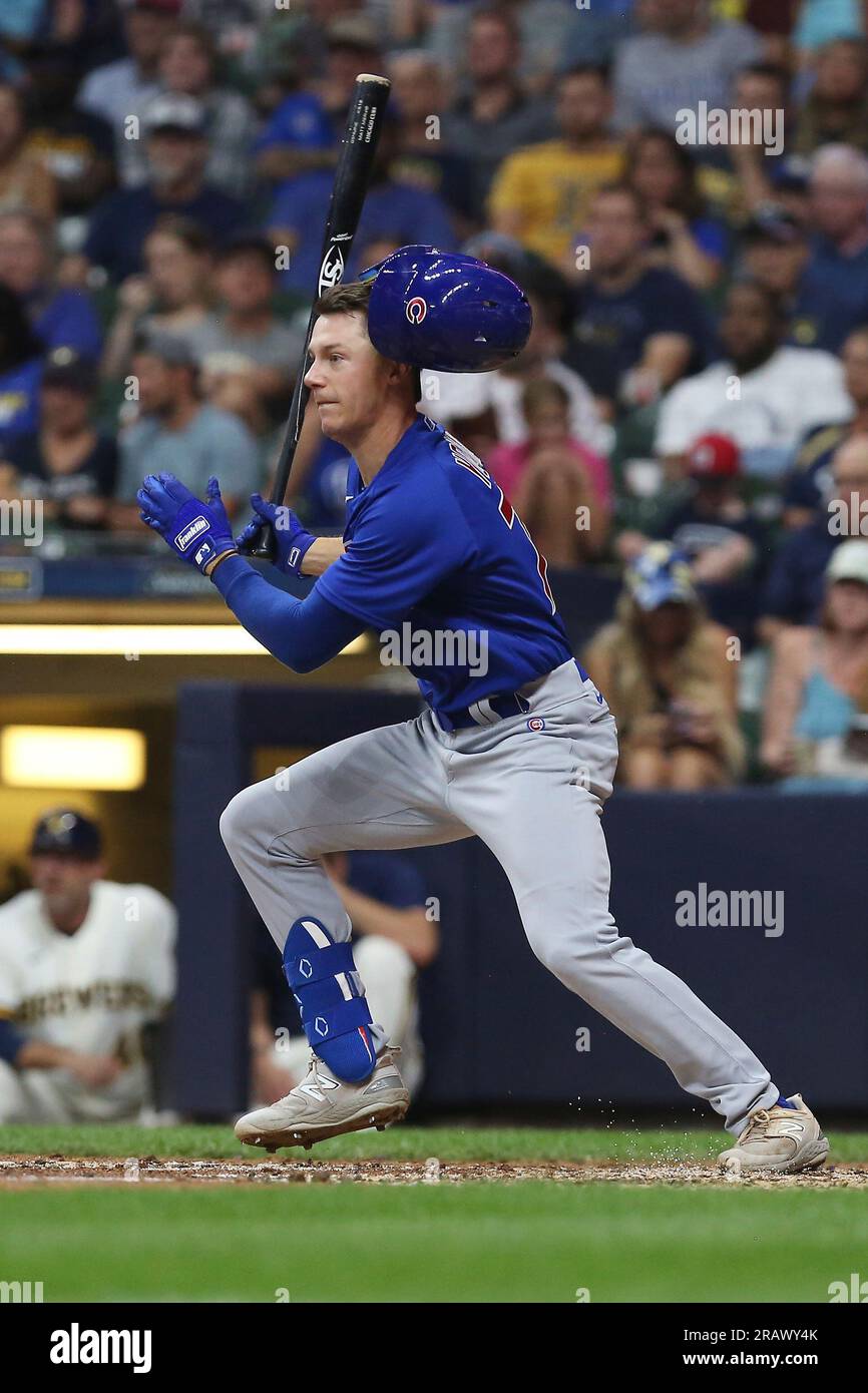 July 5, 2022: Chicago Cubs right fielder Seiya Suzuki #27 hits a two-run  home run in the fifth inning during MLB game between the Chicago Cubs and  the Milwaukee Brewers at American