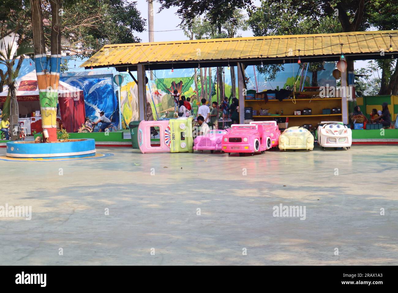 There are many kinds of outdoor playgrounds for children Stock Photo