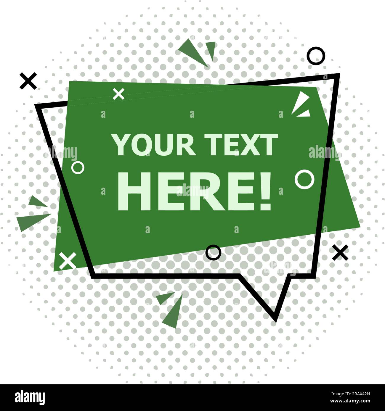 Green speech bubble banner design on white background, stock vector Stock Vector