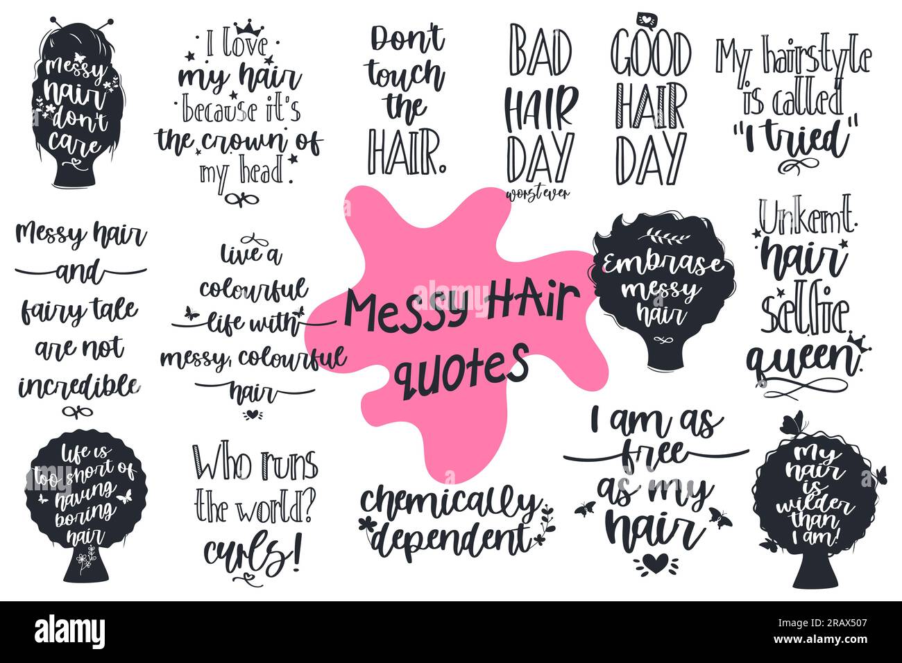 Messy hair vector quotes. Vector illustration Stock Vector Image & Art ...