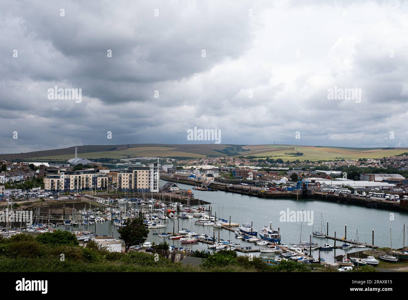 Images of the Port of  Newhaven, East Sussex from Newhaven Fort Stock Photo