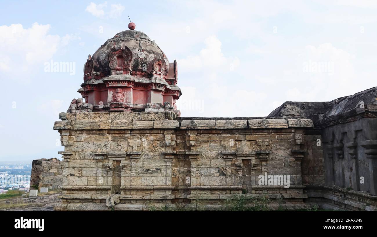 Temple dome of Abirami Amman Kalaheswarar on the top of Dindigul Fort