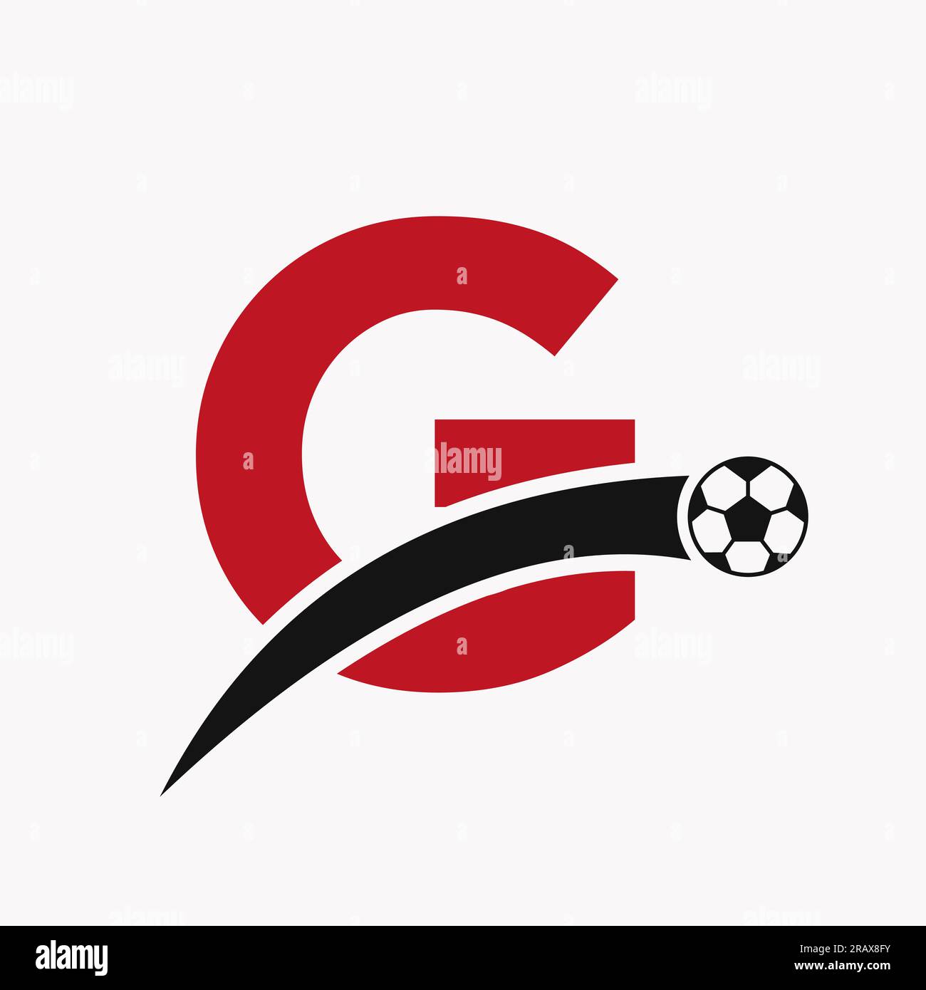 Football Logo On Letter G With Moving Football Icon. Soccer Logo ...