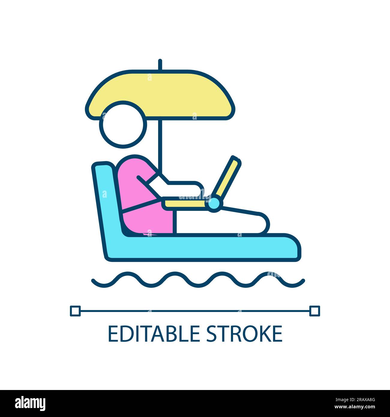 Workation RGB color icon Stock Vector