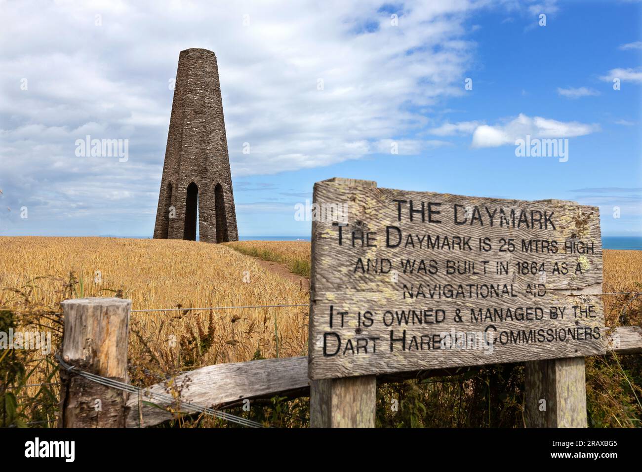 The Daymark (Grade Two Listed Building) in Kingswear, Devon, a 24M octagonal day beacon built in 1864 Stock Photo