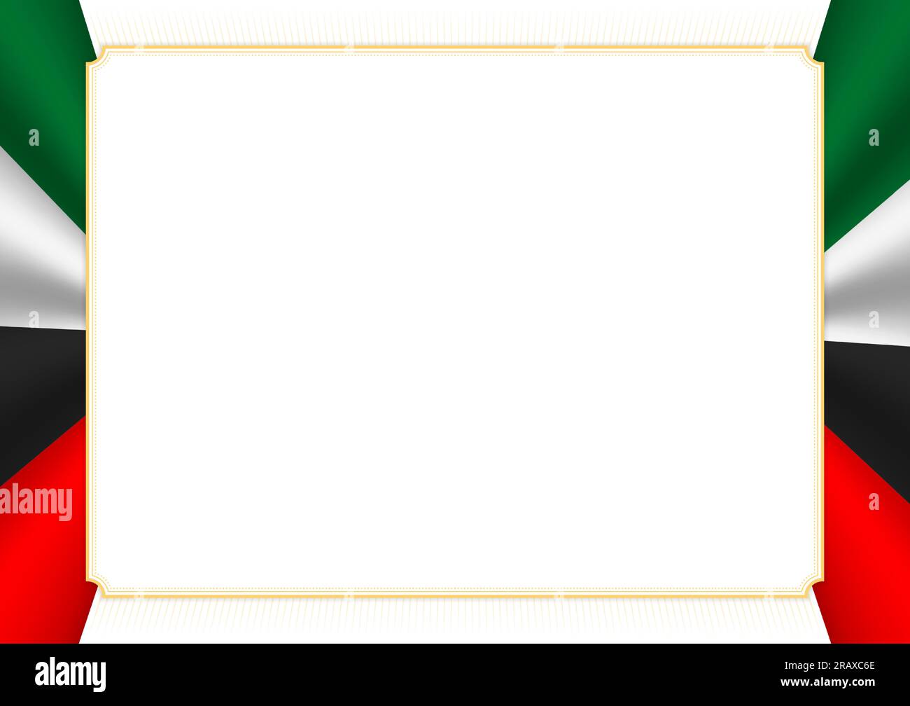 Horizontal frame and border with colors of United Arab Emirates