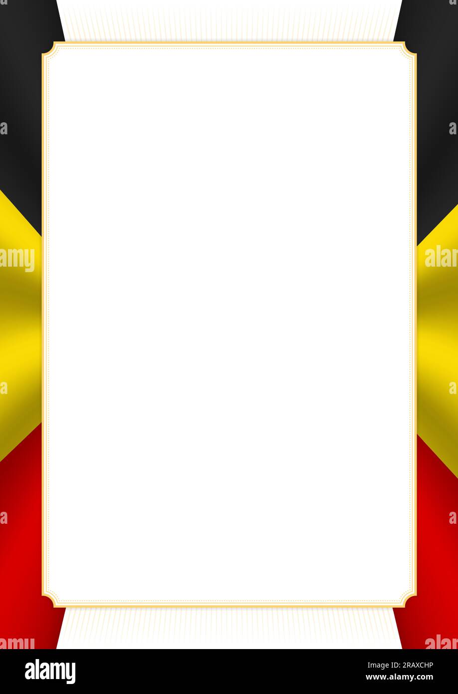Vertical frame and border with colors of Uganda flag, template elements