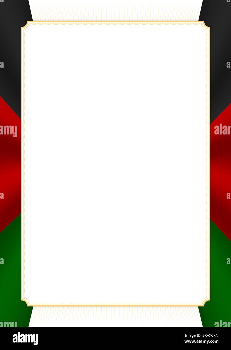 Vertical frame and border with colors of Kenya flag, template elements