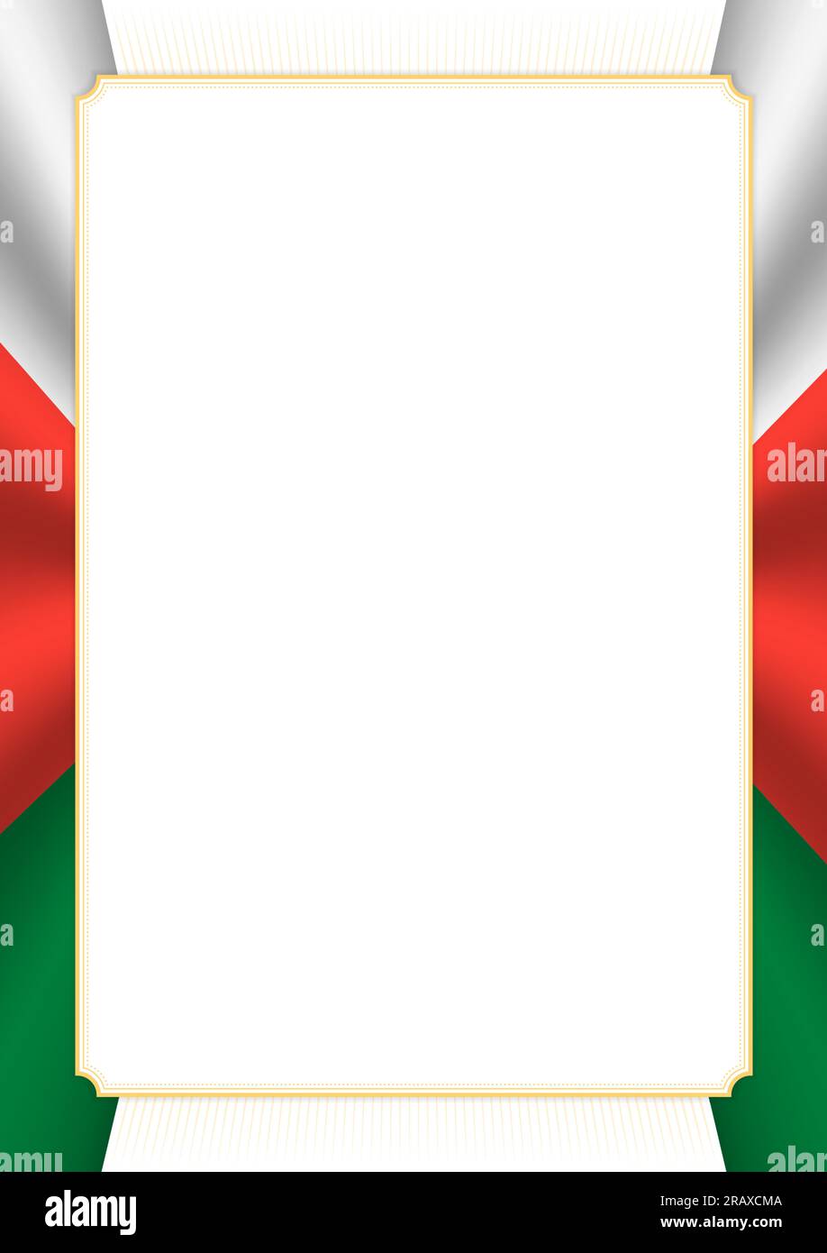 Vertical frame and border with colors of Madagascar flag, template ...