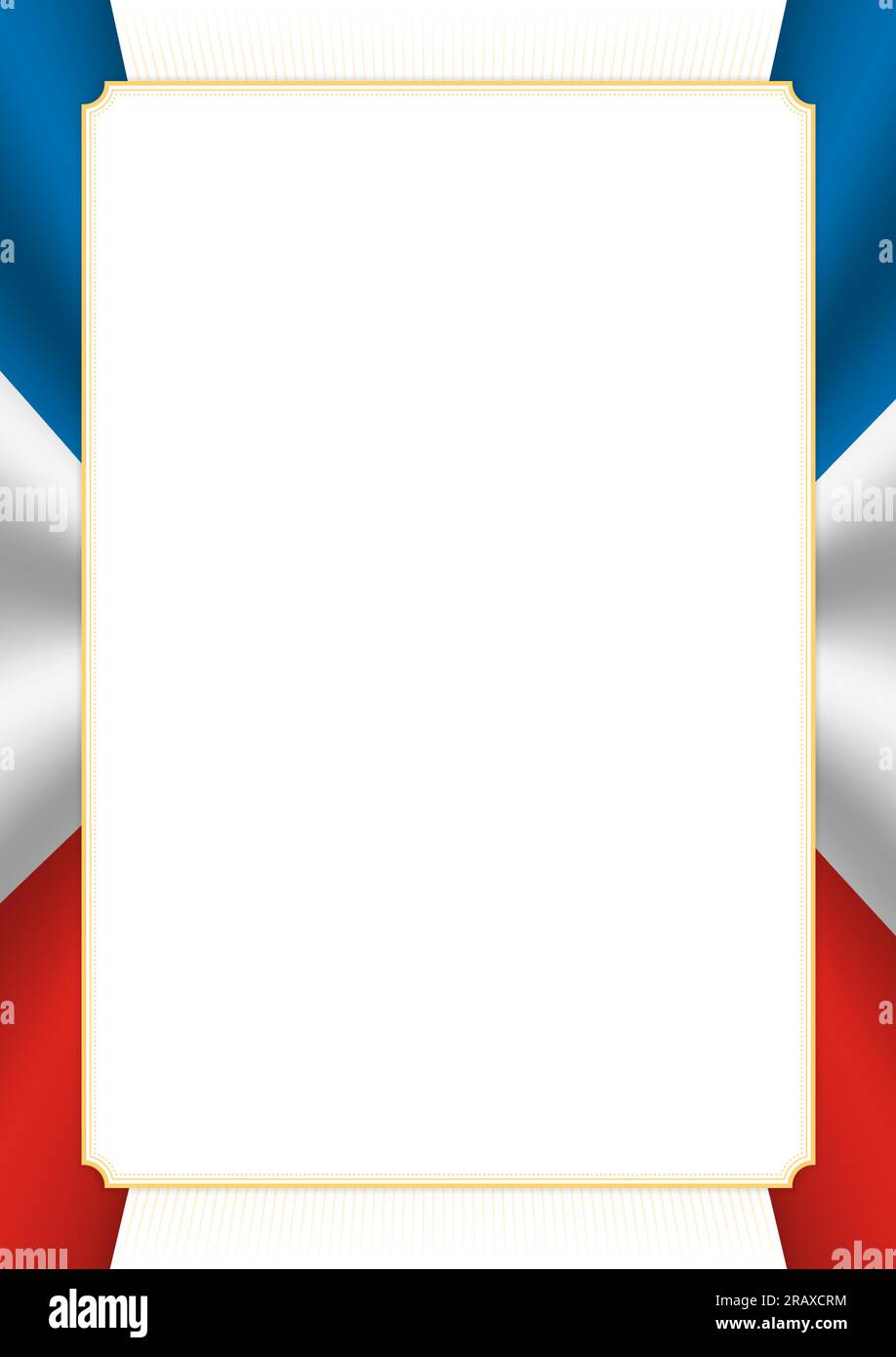 Vertical frame and border with colors of Crimea flag, template elements ...