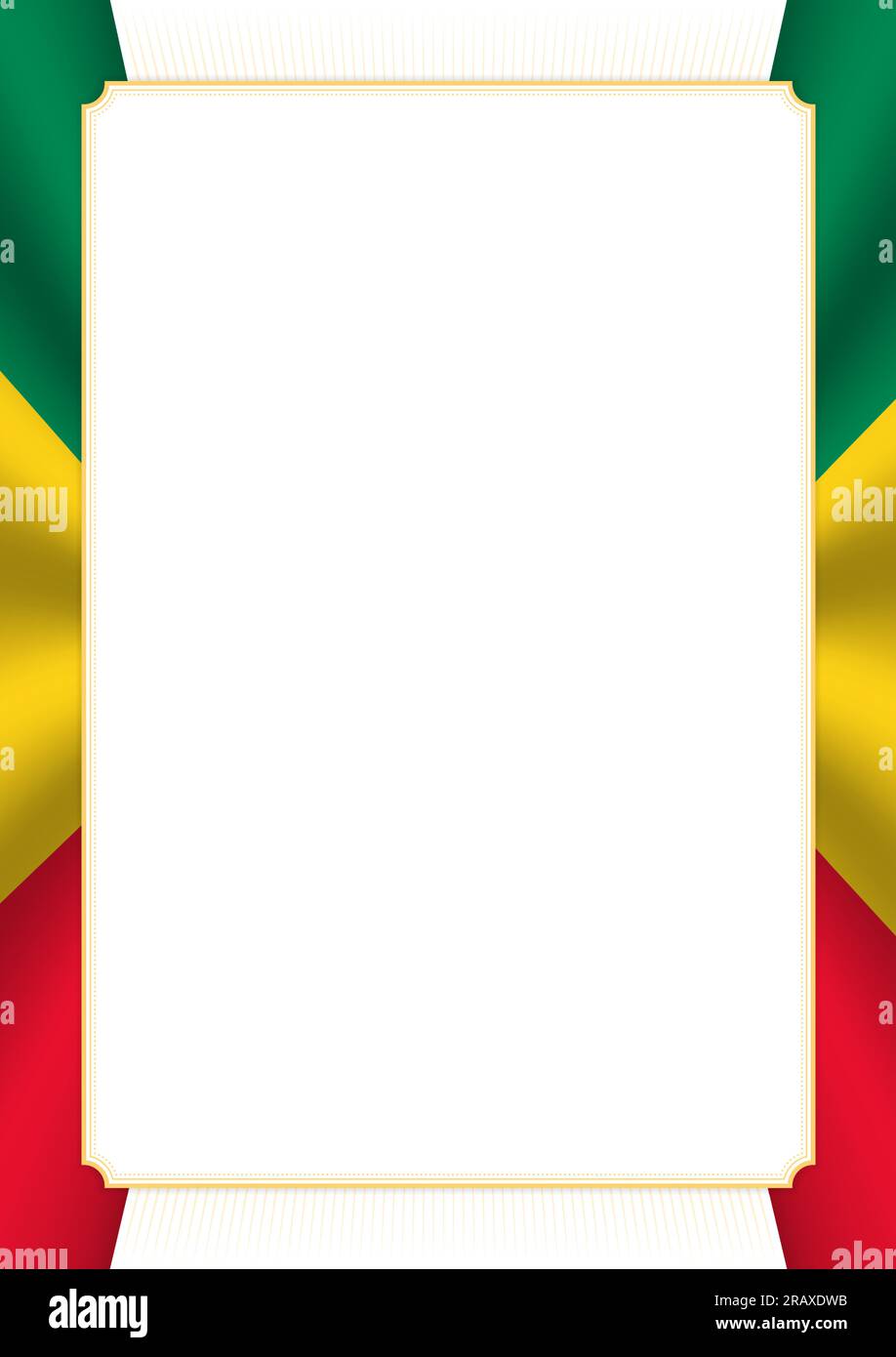 Vertical frame and border with colors of Benin flag, template elements ...