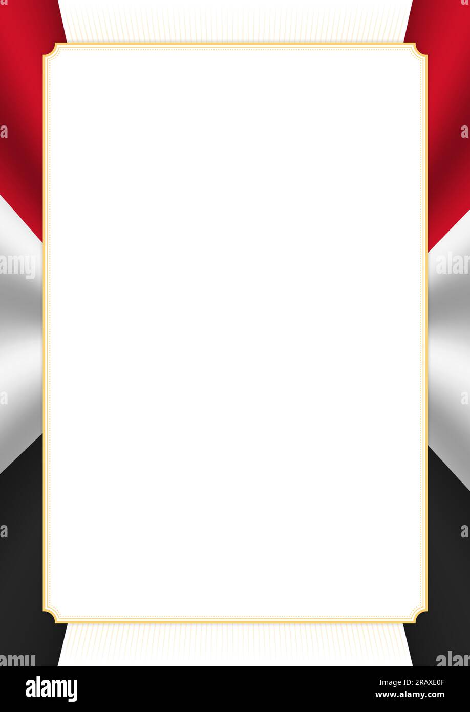 Vertical frame and border with colors of Egypt flag, template elements ...