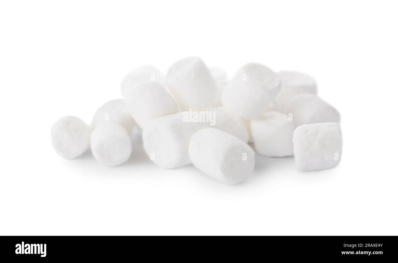 Delicious sweet puffy marshmallows isolated on white Stock Photo - Alamy