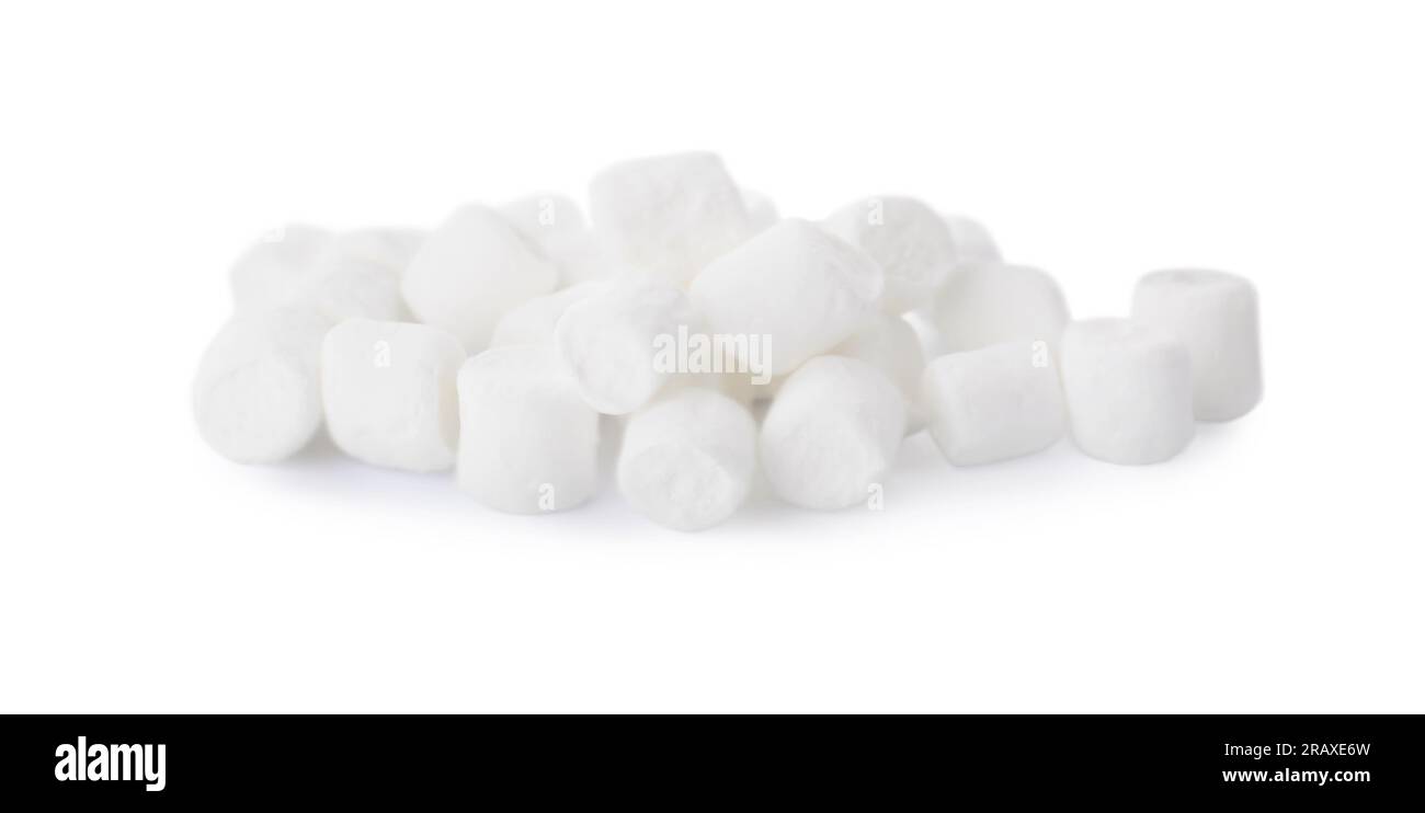 Delicious sweet puffy marshmallows isolated on white Stock Photo - Alamy