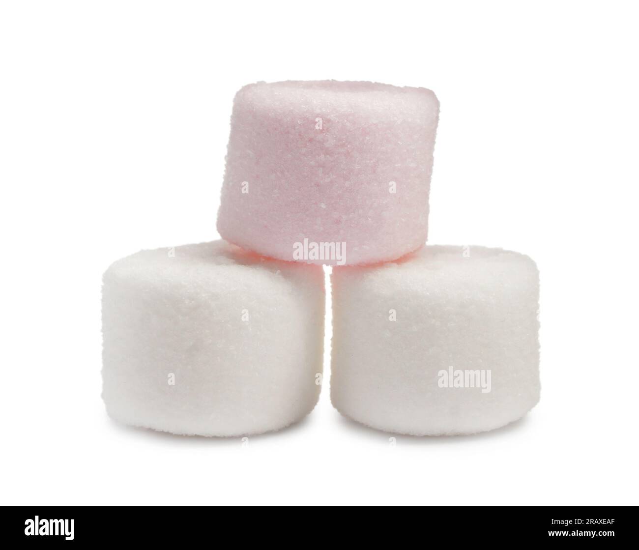 Delicious sweet puffy marshmallows on white background Stock Photo - Alamy
