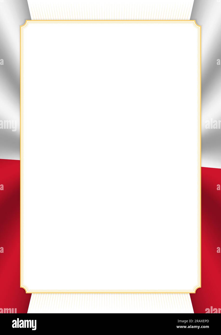 Vertical frame and border with colors of Malta flag, template elements
