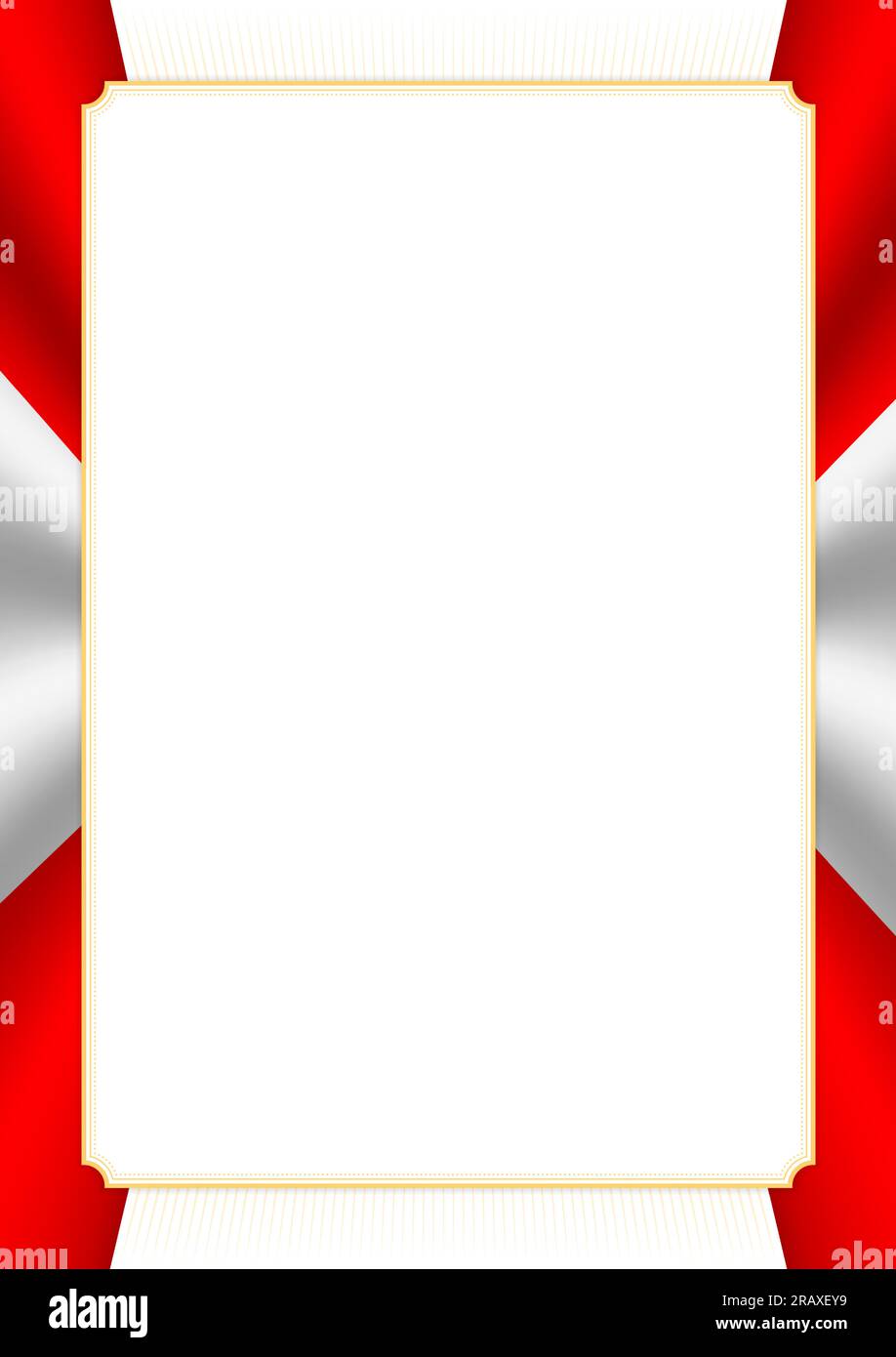 Vertical frame and border with colors of Canada flag, template elements ...