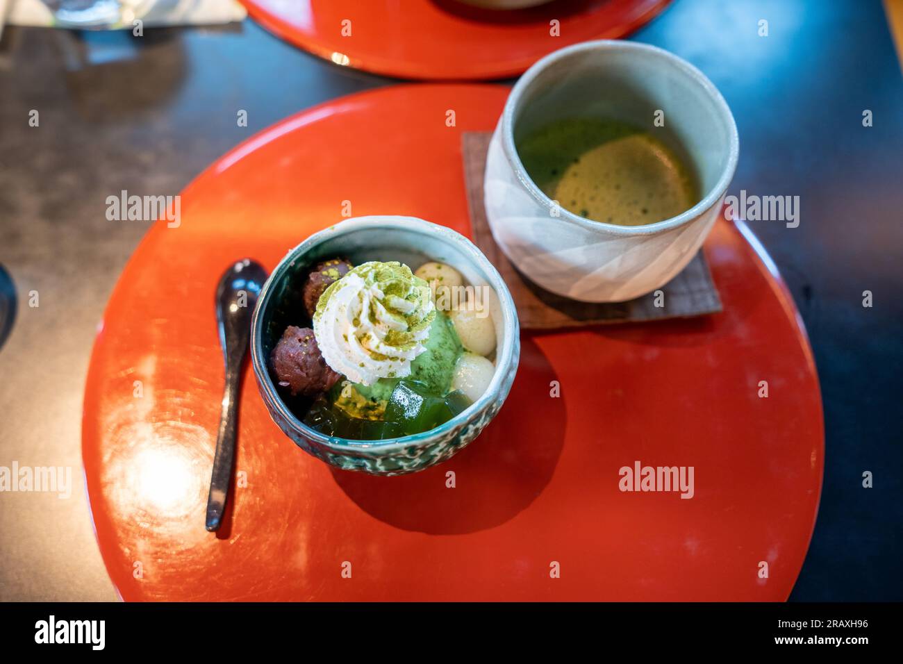 Matcha sweets in Uji, Kyoto, Japan. Japanese green tea traditional