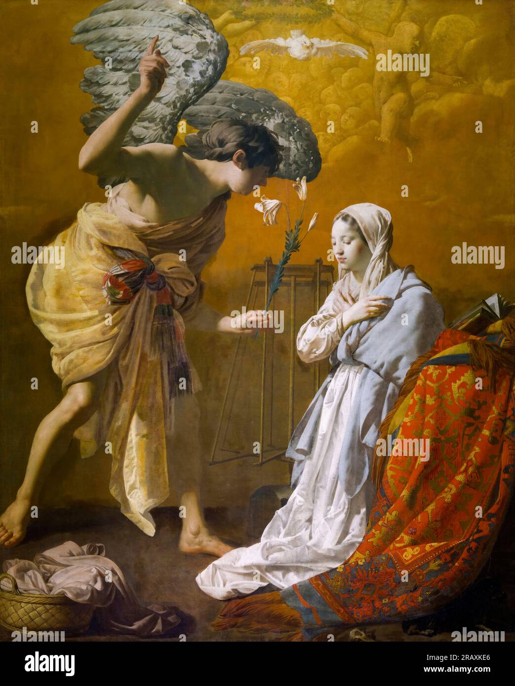 Hendrick ter Brugghen, The Annunciation, painting in oil on canvas, 1629 Stock Photo