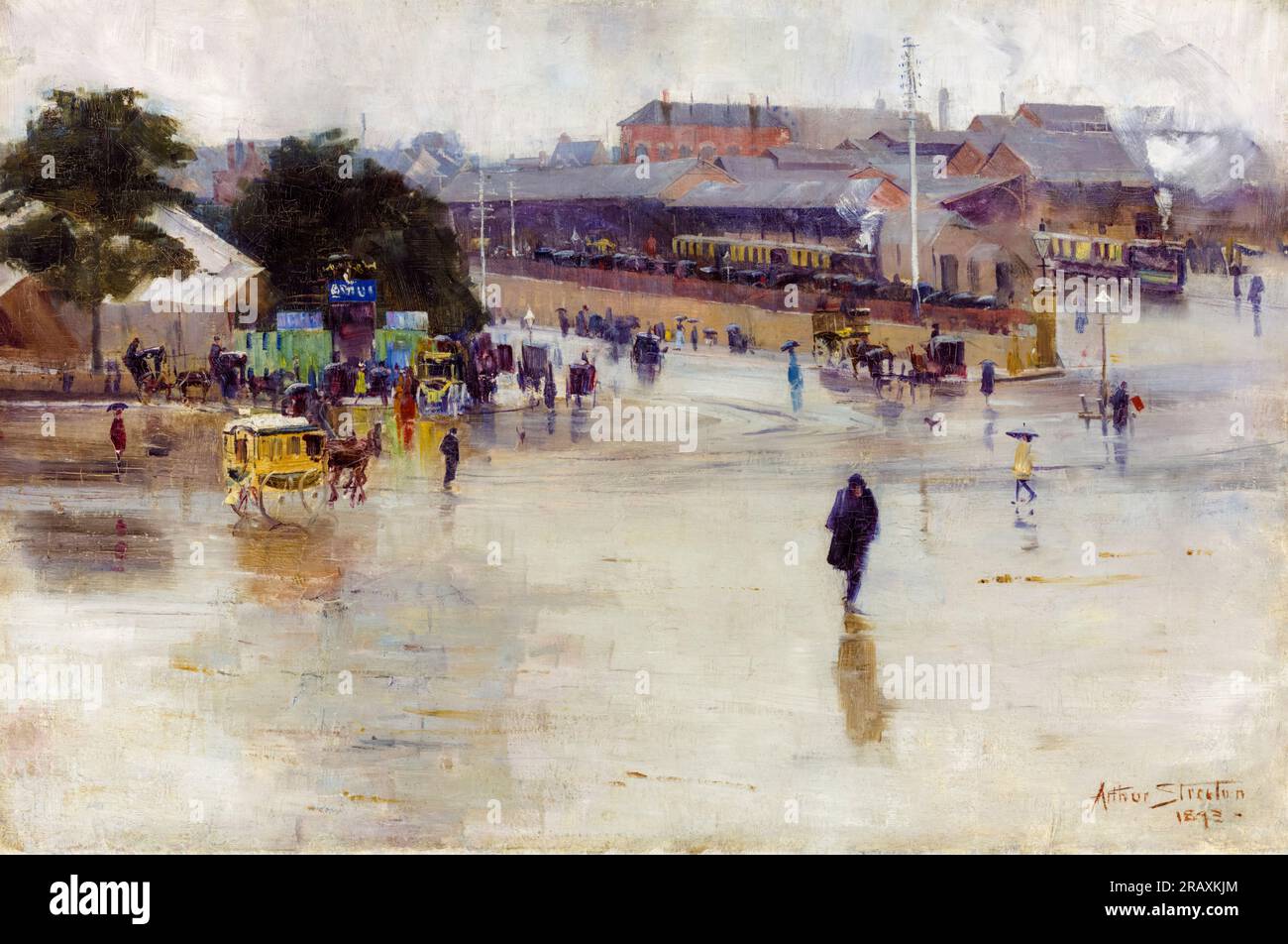 Arthur Streeton, The railway station, Redfern, painting in oil on canvas, 1893 Stock Photo