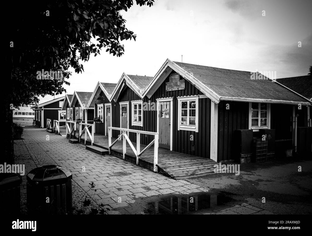 Small wooden buildings during day in black and white Stock Photo - Alamy