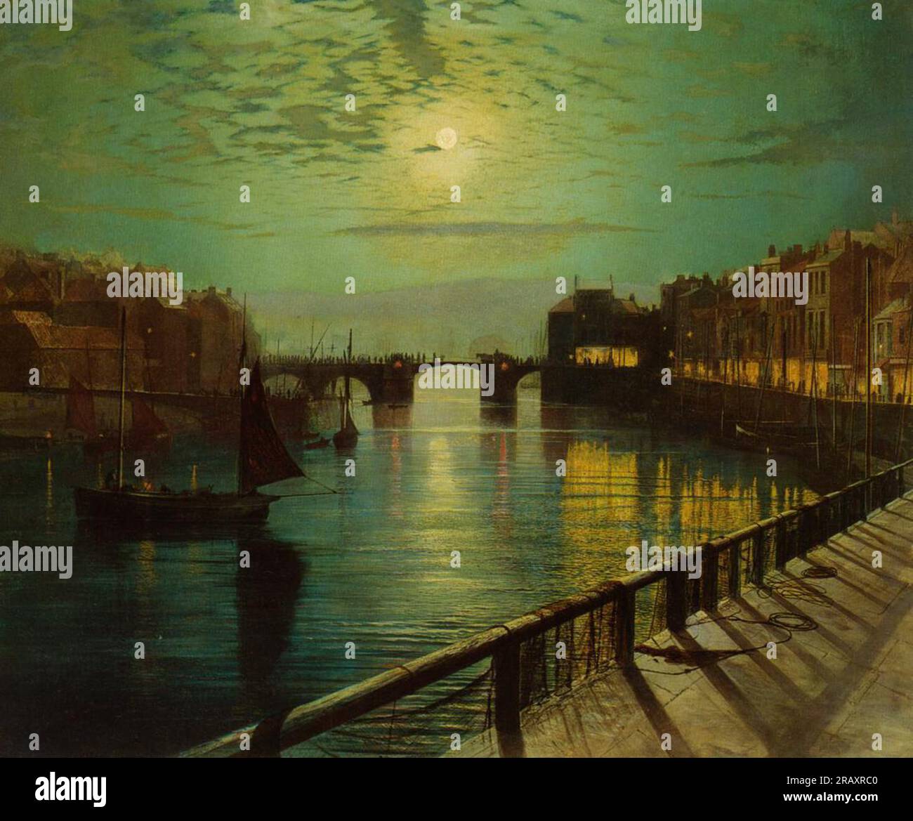 Stampa Una strada di notte di John Atkinson Grimshaw