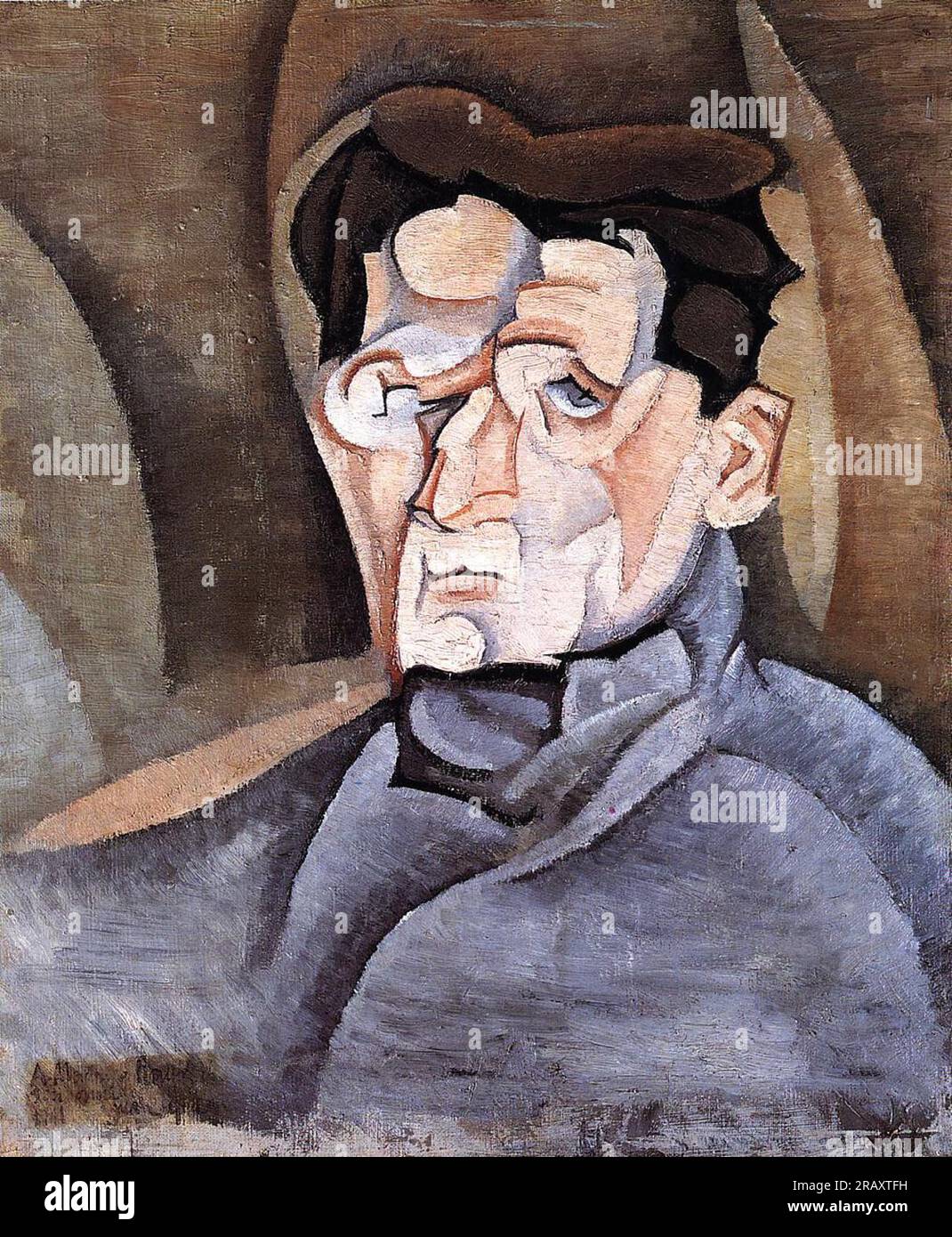 Portrait of Maurice Raynal 1911 by Juan Gris Stock Photo