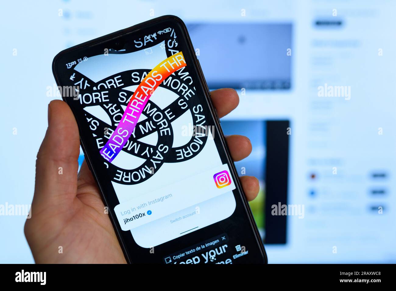 In this photo illustration the app Threads from Meta is seen on the display of a mobile phone