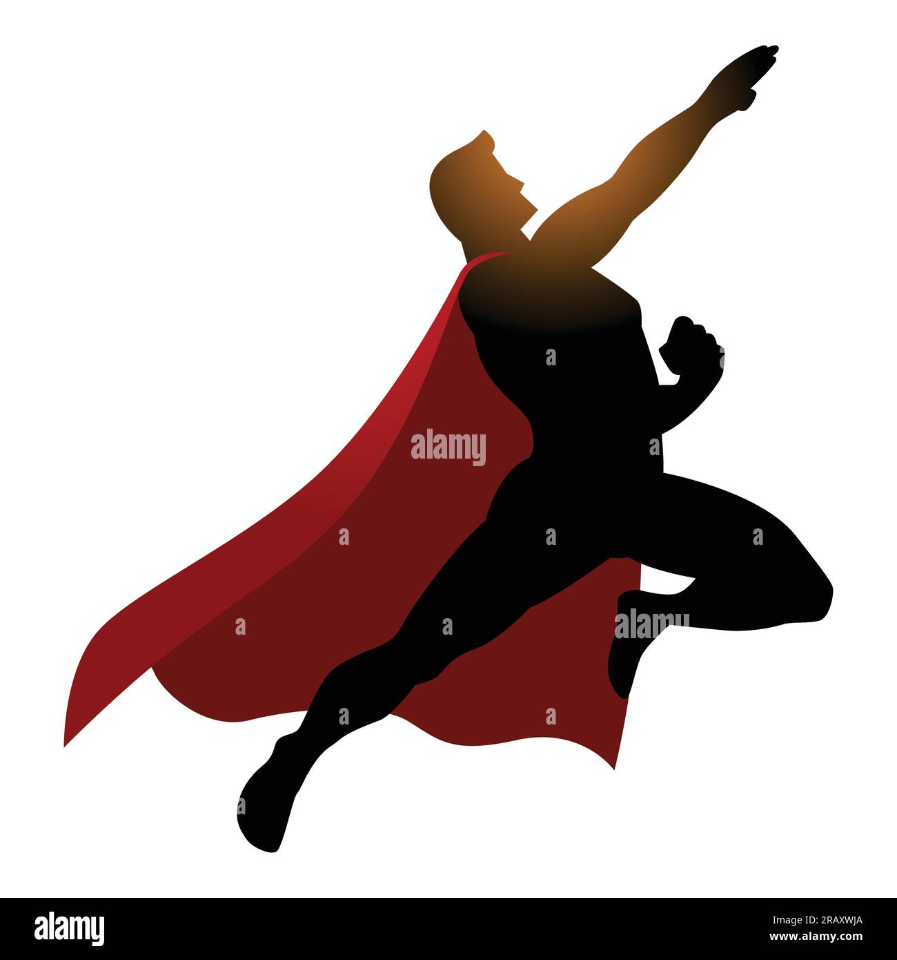 Cartoon silhouette of a superhero flying Stock Vector Image & Art - Alamy
