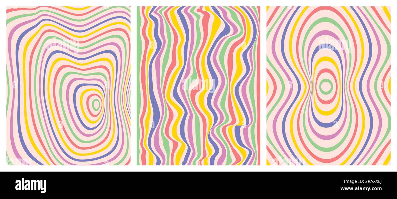 Vector illustration of cute colourful modern wavy liquefy seamless pattern of abstract fluid lines in the style of wallpaper cover template. Stock Vector