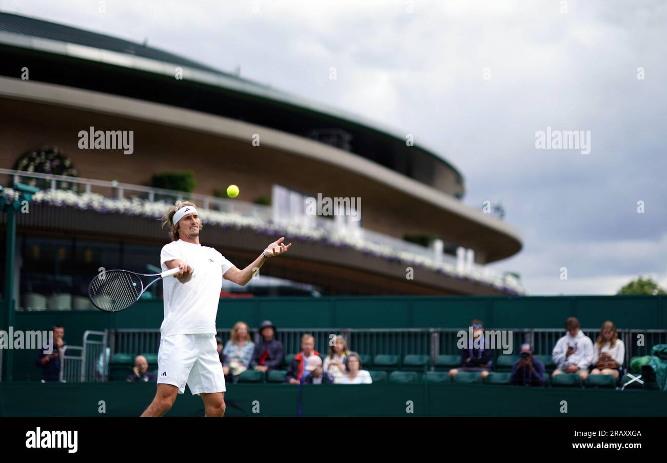 Alexander zverev practice session hi-res stock photography