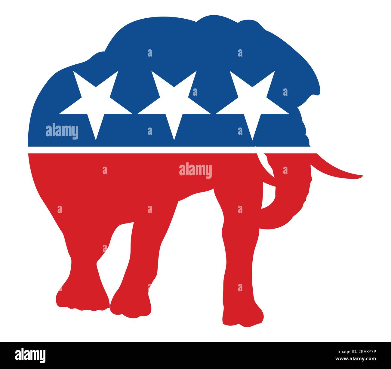 Graphic illustration of painted elephant, symbol for the republican party in the US Stock Vector