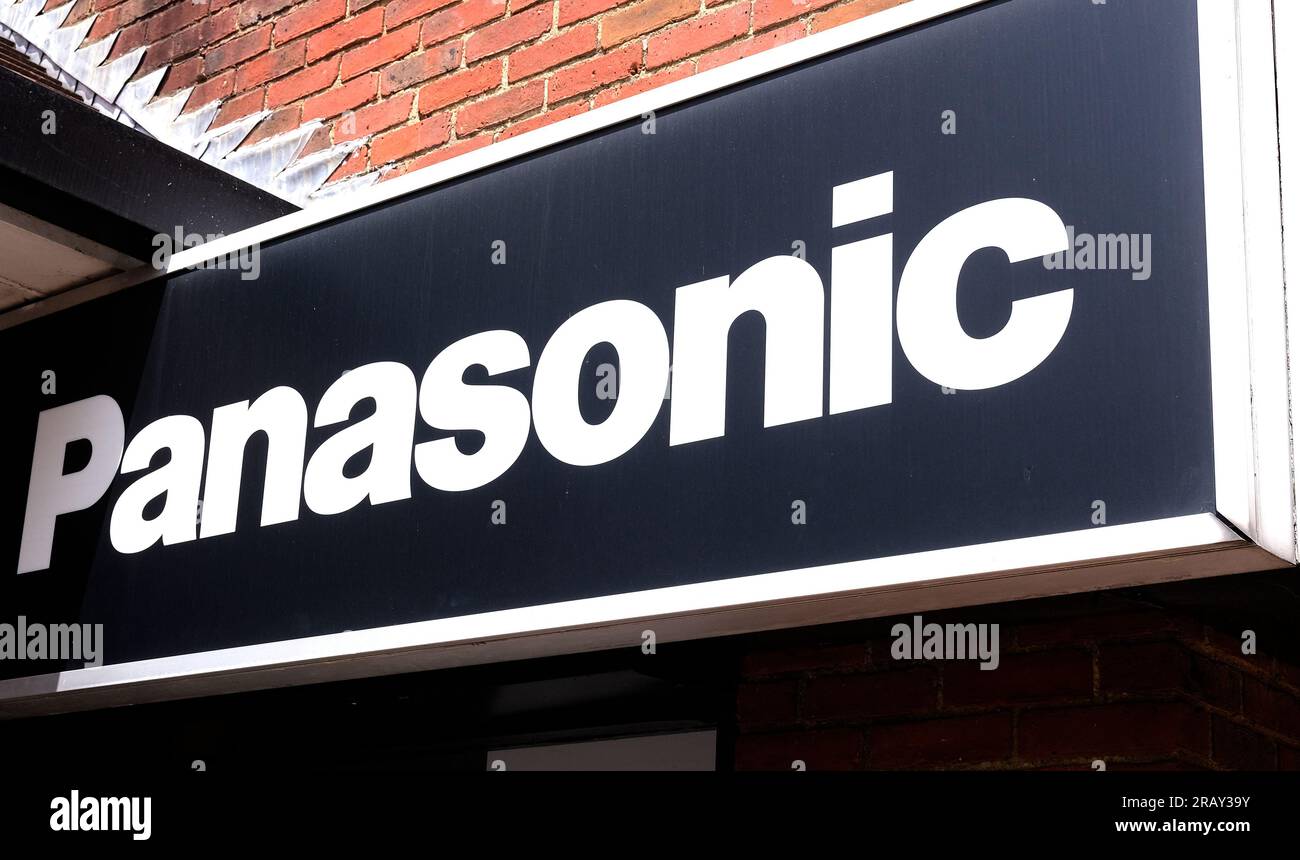 Panasonic Sign panasonic wall sign in city of canterbury,east kent,uk july 05 2023 ...
