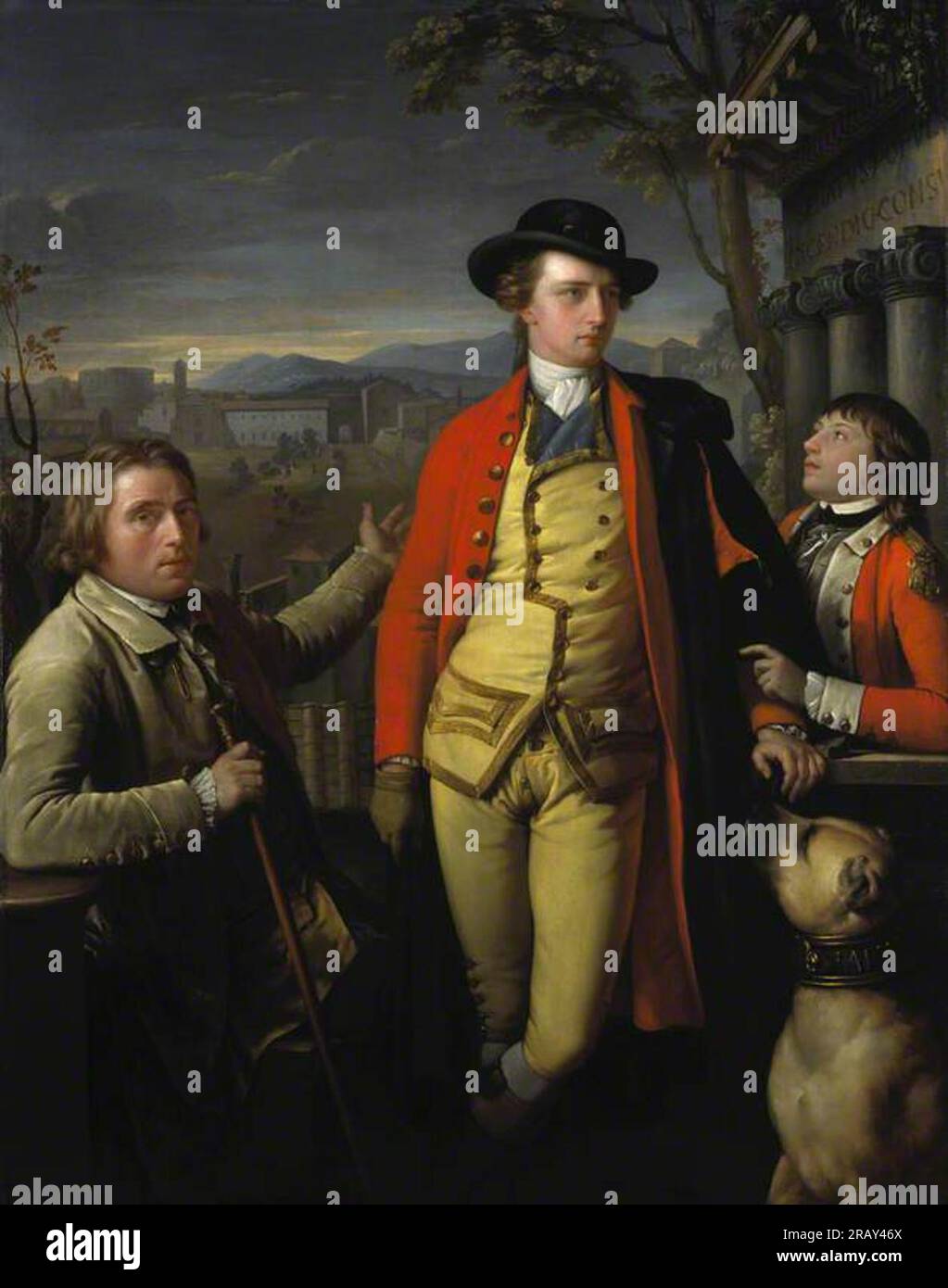 Douglas Hamilton, 8th Duke of Hamilton and 5th Duke of Brandon, with Dr John Moore and Sir John Moore as a Young Boy 1777 by Gavin Hamilton Stock Photo