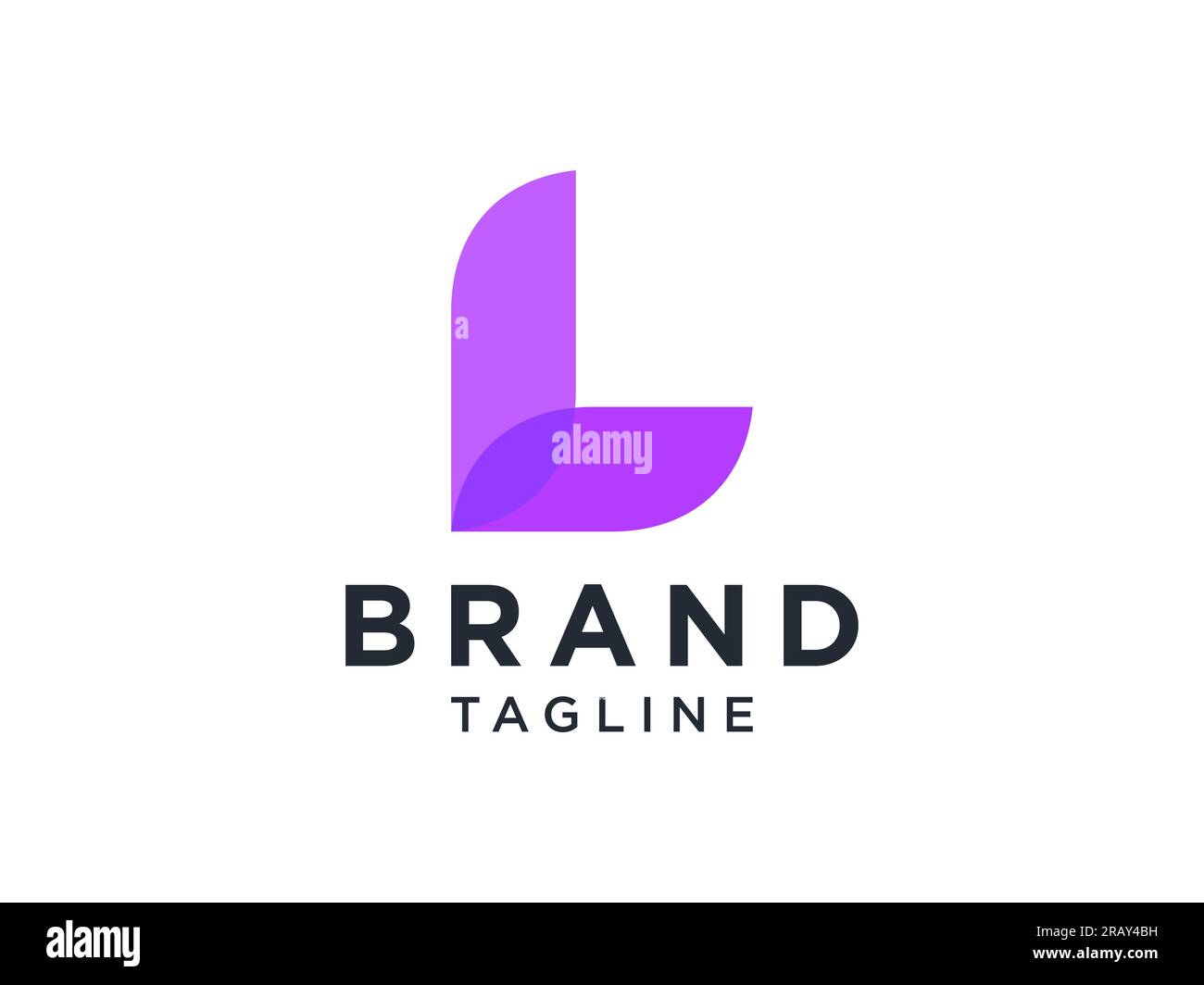 L Logos Rounded Abstract Initial Letter L Logo. Purple Rounded Shape Liquid Style ...