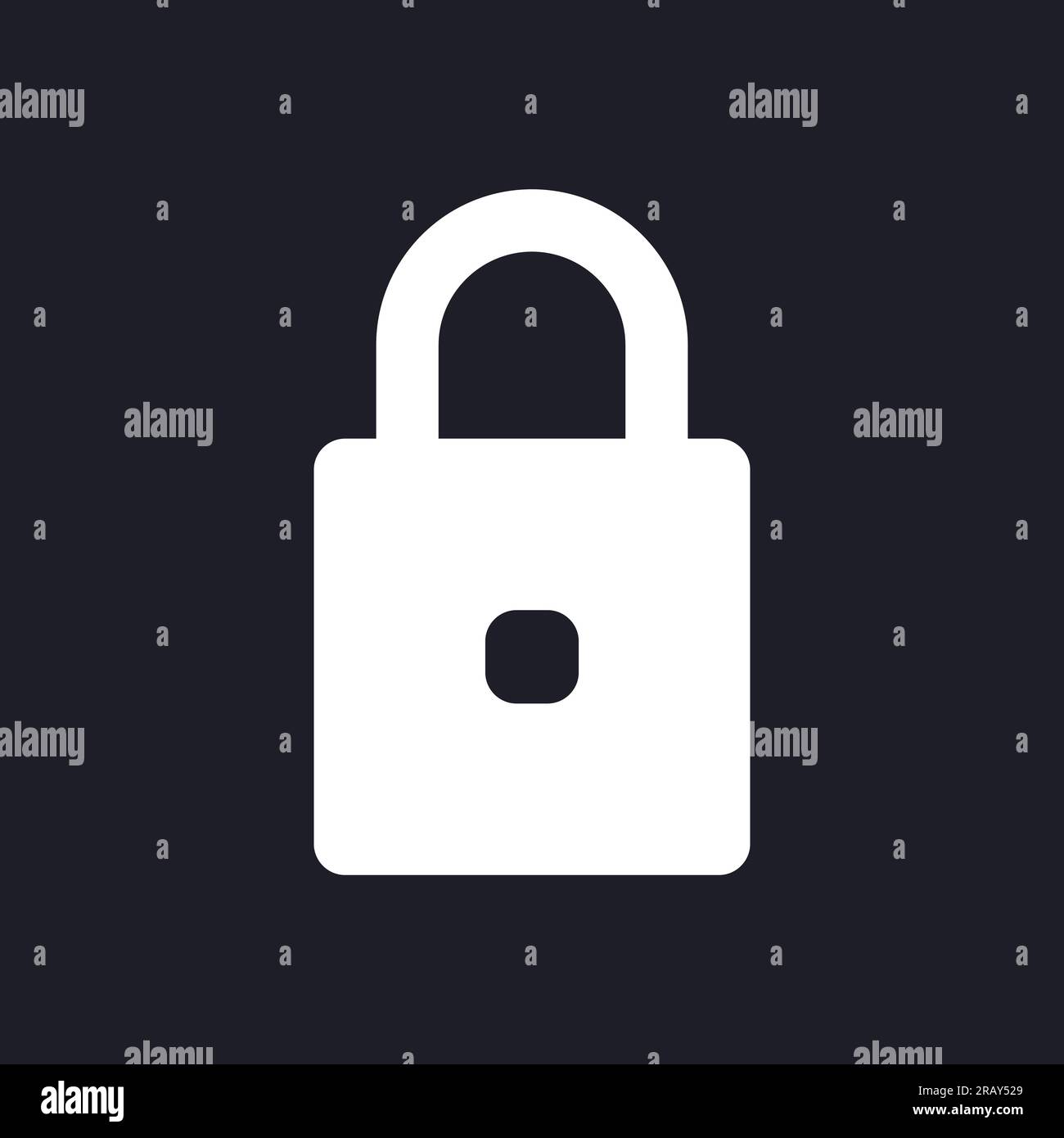 Padlock dark mode glyph ui icon Stock Vector