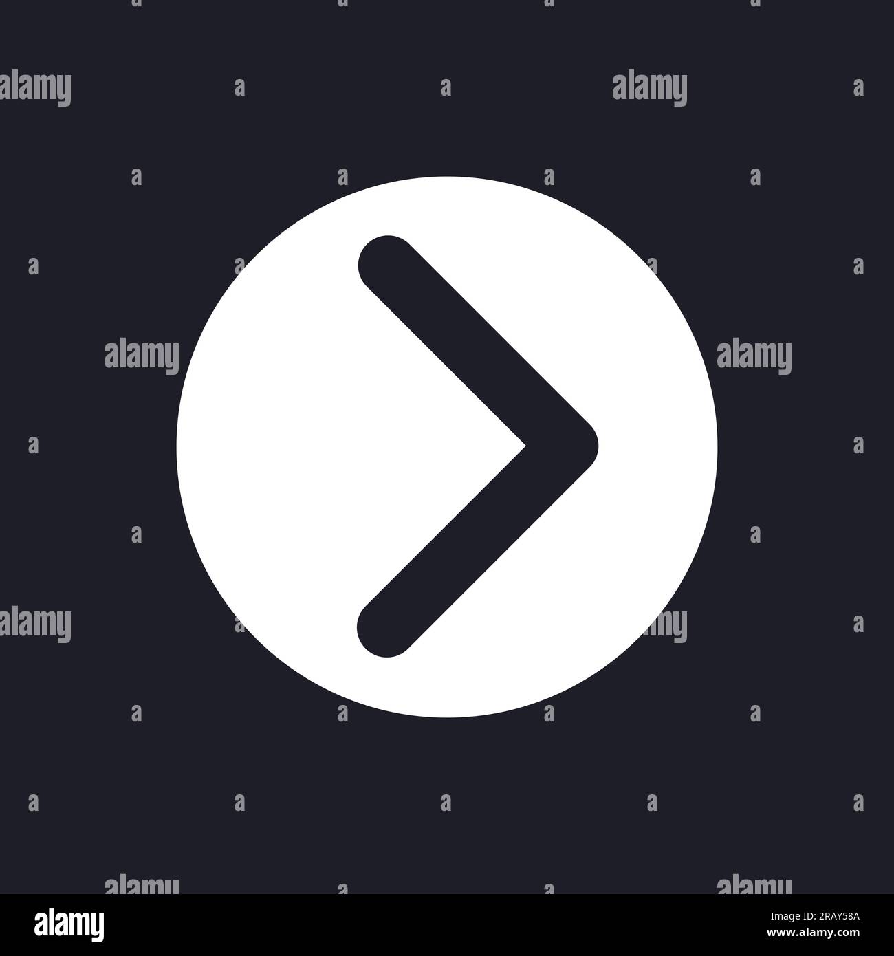 Right direction pointer dark mode glyph ui icon Stock Vector