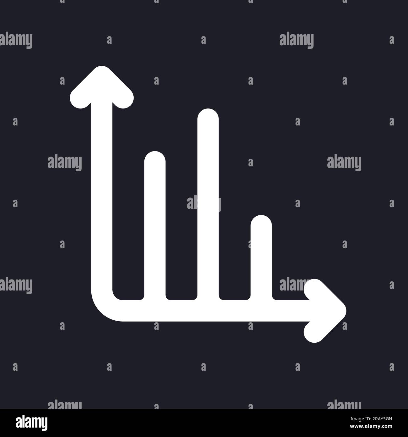 Infochart dark mode glyph ui icon Stock Vector