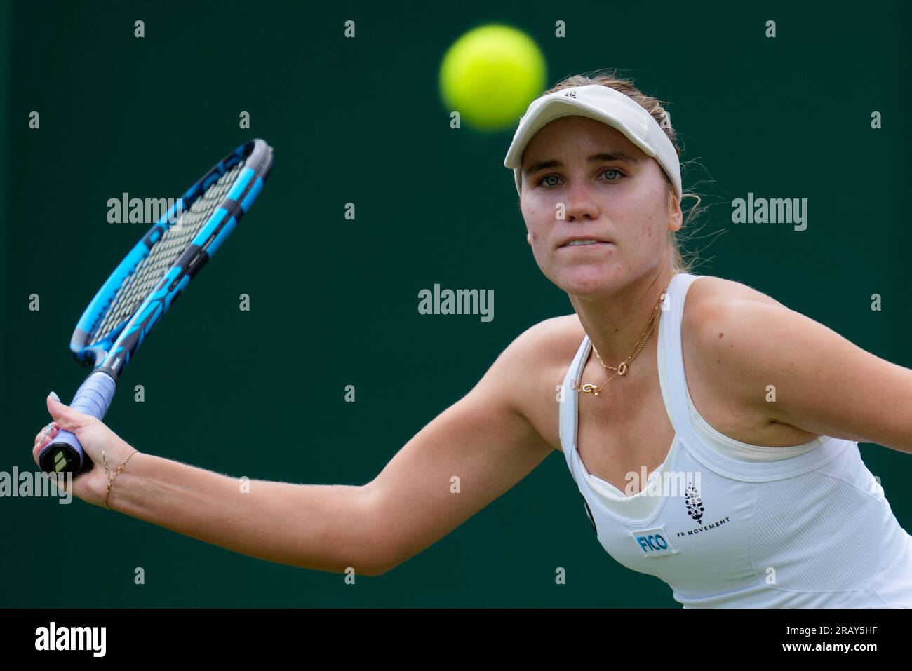 Sofia Kenin of the US returns to China's Wang Xinyu in a women's