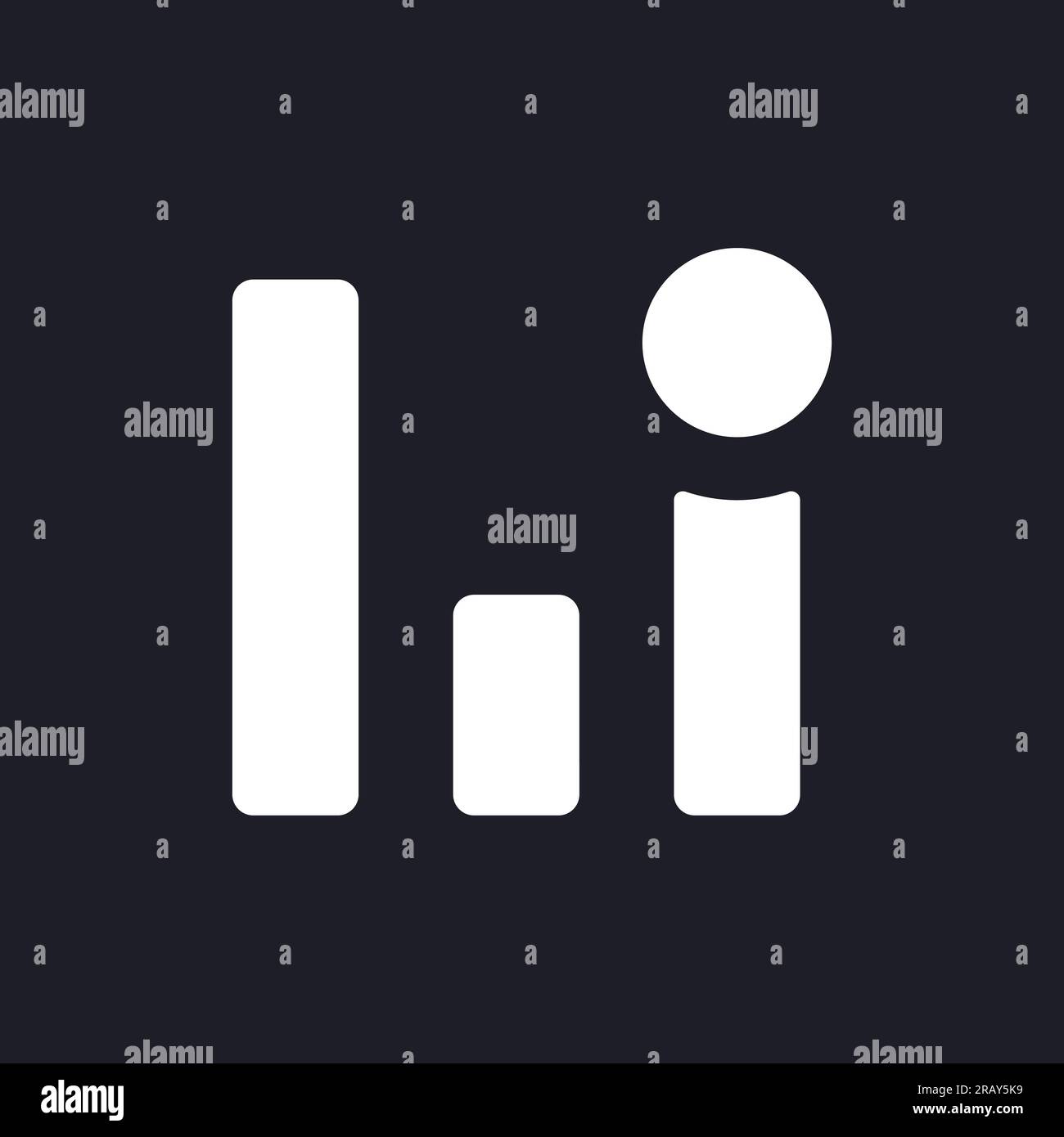 Analytic app notification dark mode glyph ui icon Stock Vector