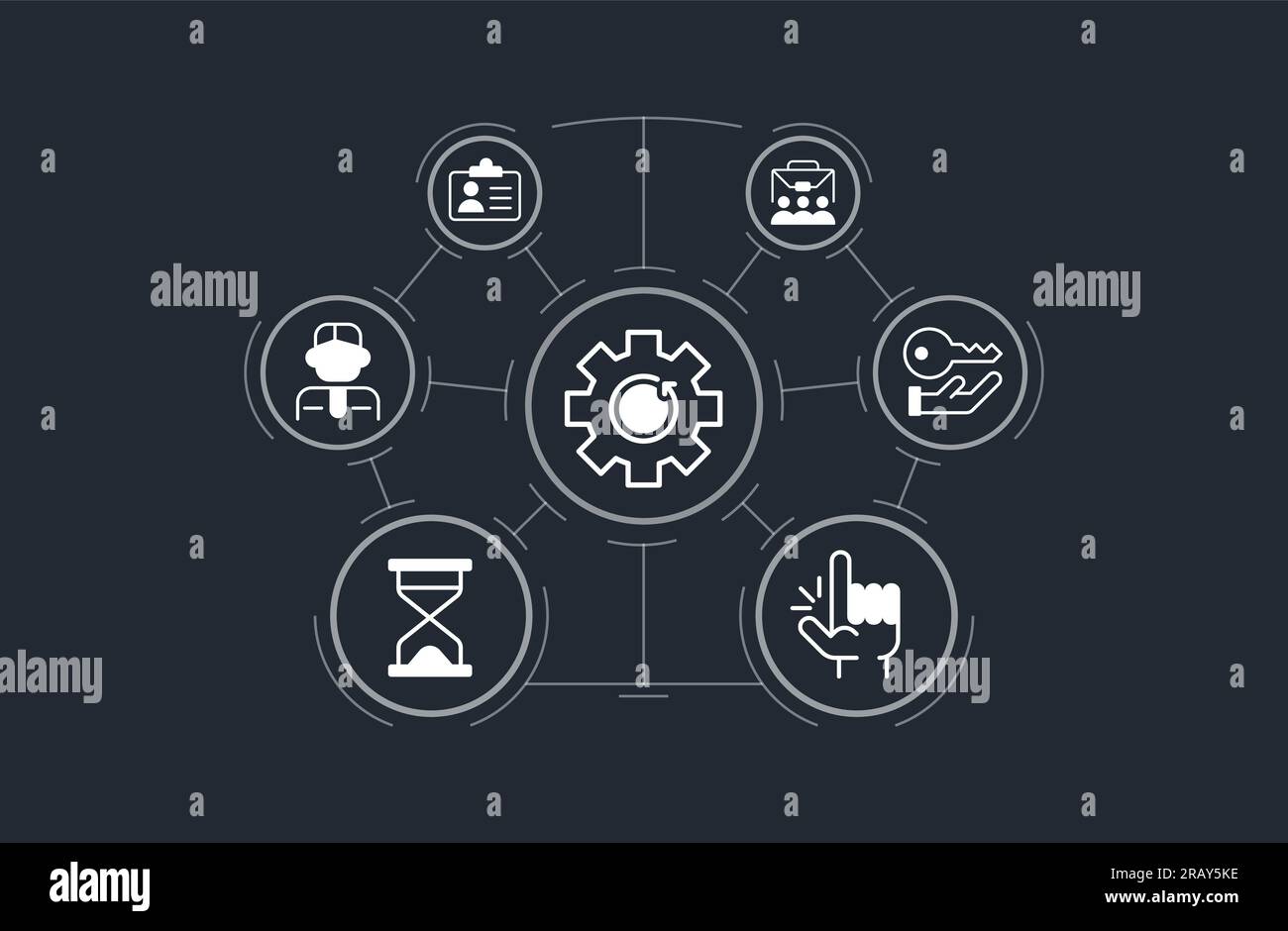 Workflow optimization concept design template with white glyph icons ...