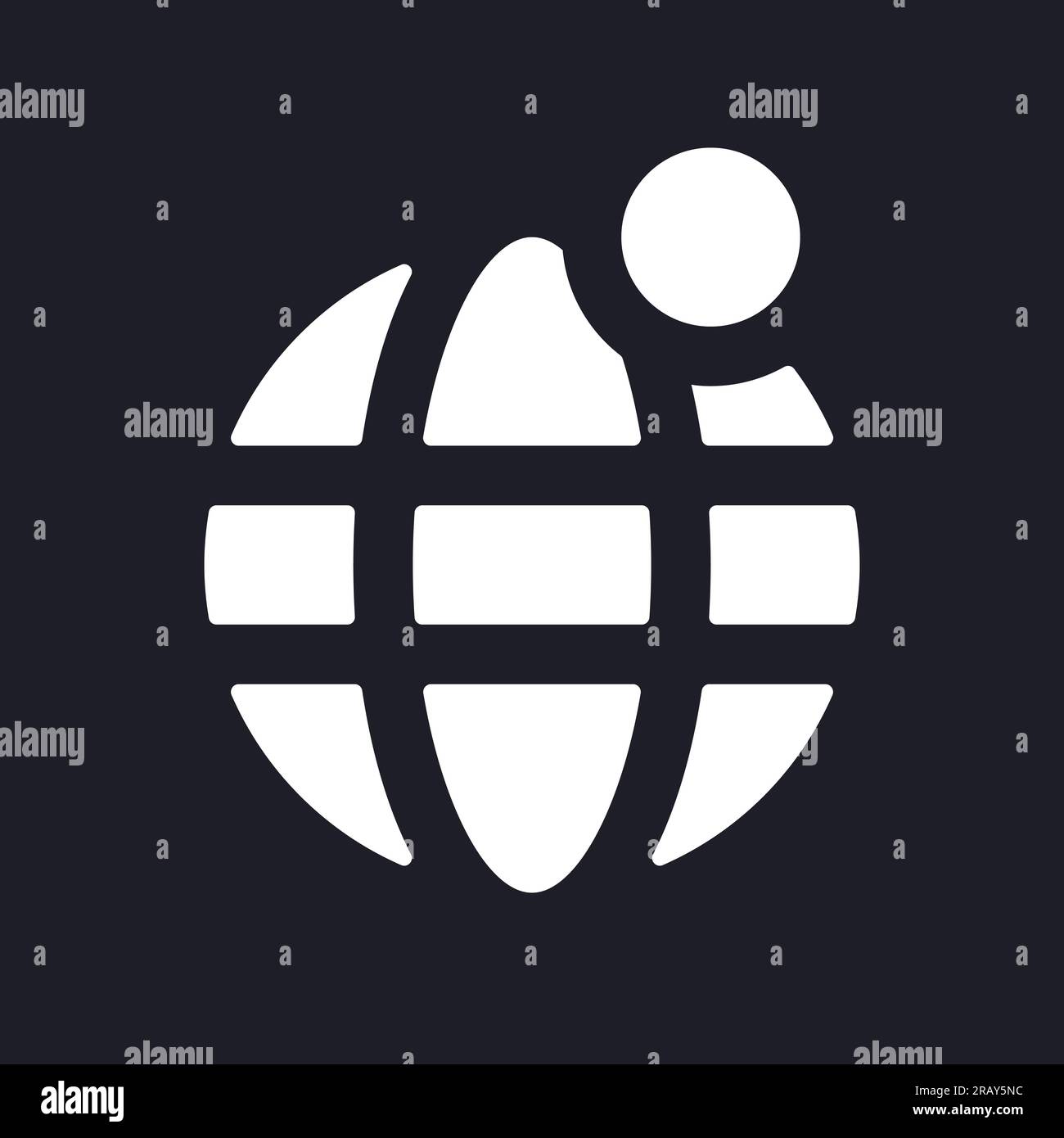 Internet network notification dark mode glyph ui icon Stock Vector