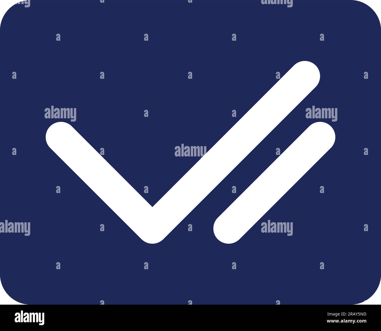 Double checkmark black glyph ui icon Stock Vector