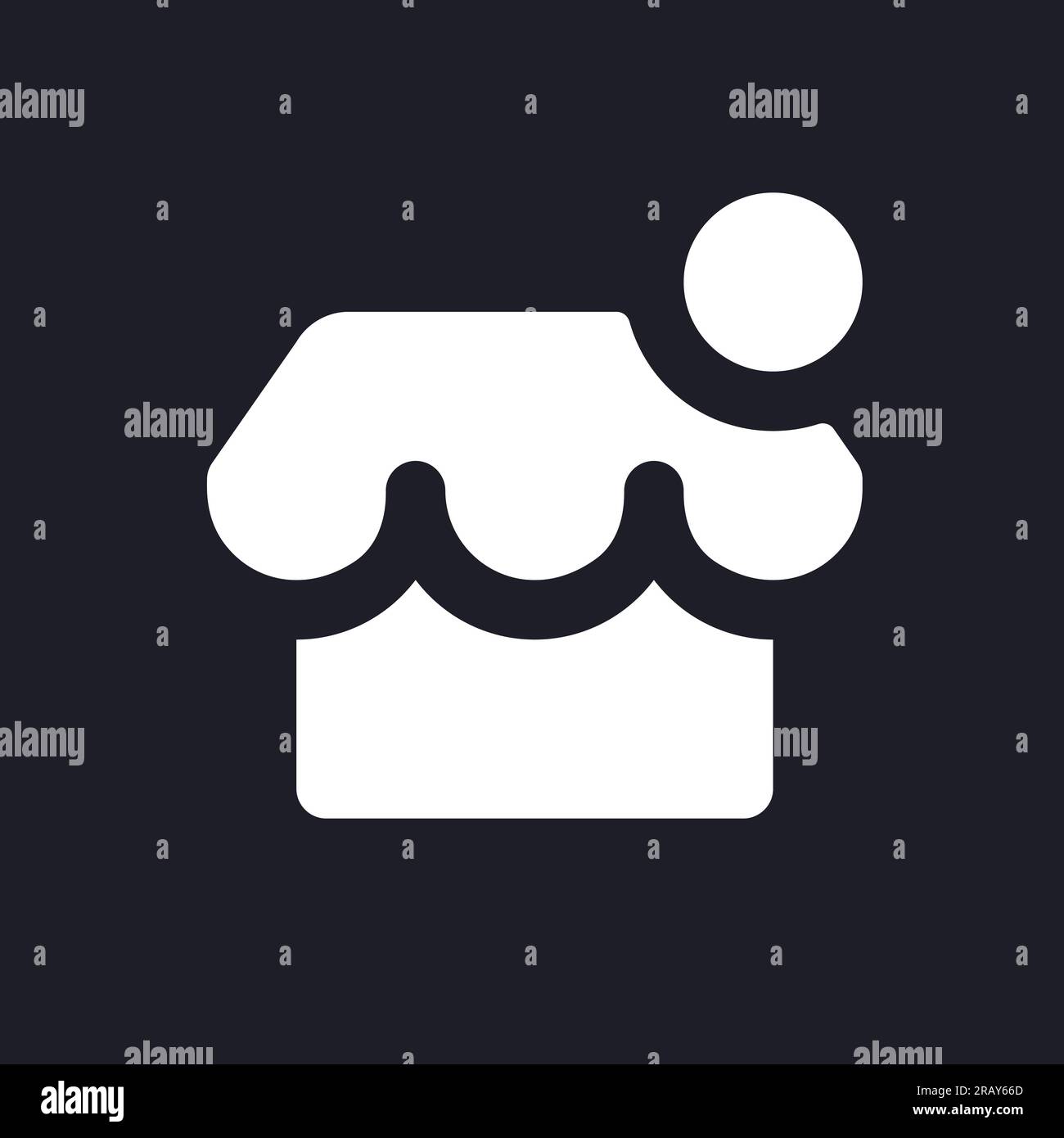 Online shop notification dark mode glyph ui icon Stock Vector