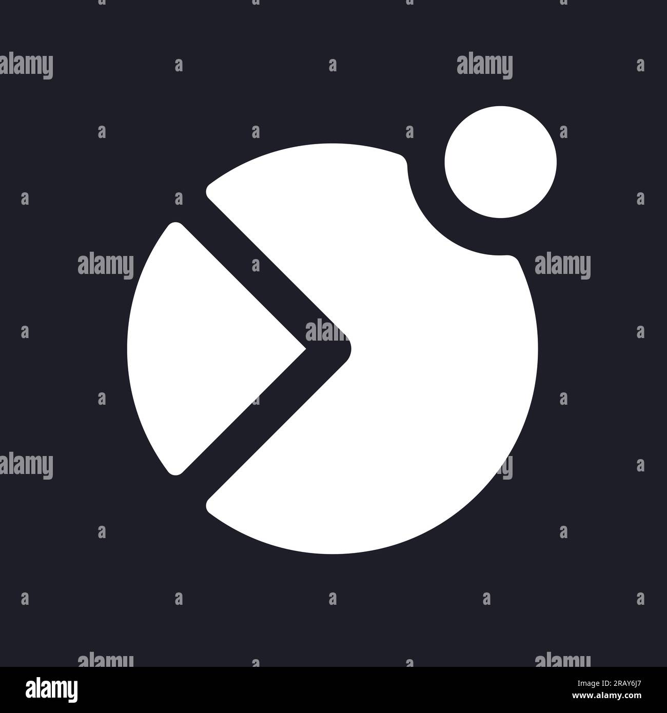 Notification from analytic app dark mode glyph ui icon Stock Vector