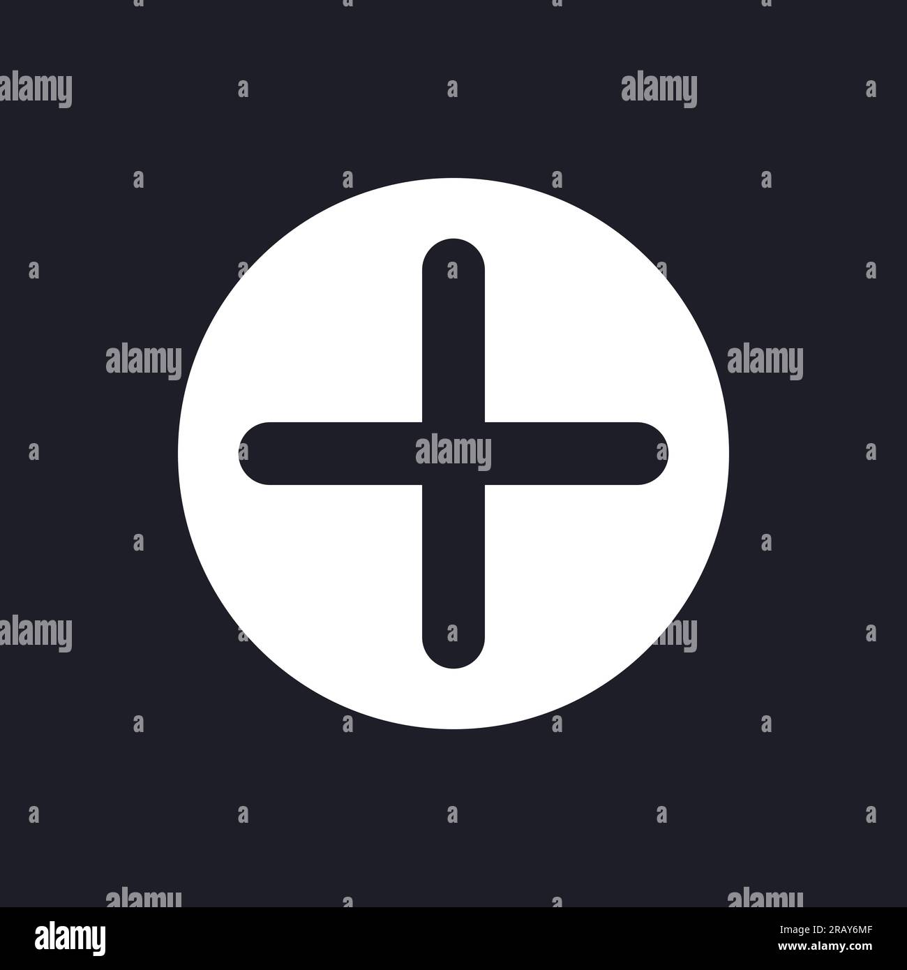 Add button dark mode glyph ui icon Stock Vector
